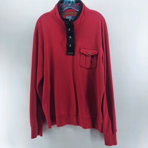 Polo by Ralph Lauren Quarter Zip & snap button Pullover Sz XL - Picture 1 of 11